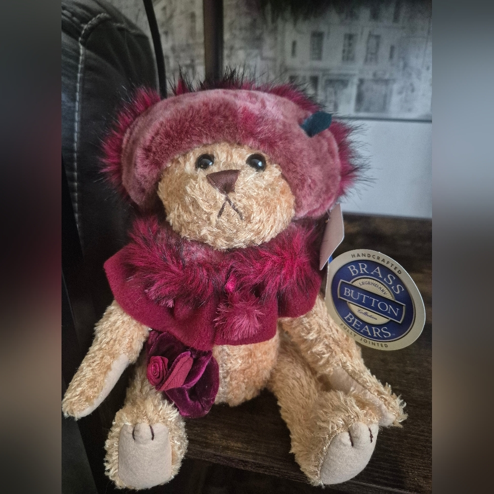 NWT Vintage Brass Bear Collectible Ruby the bear of Happiness. All tags attached